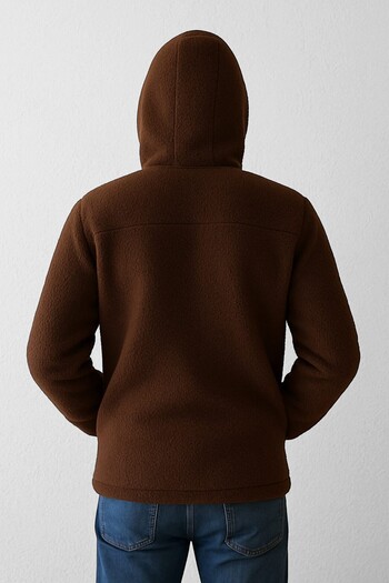 MİLAYS LİFE HOME COLLECTİON Men's Welsoft Lamb Jacket with Pockets, Hood and Zipper