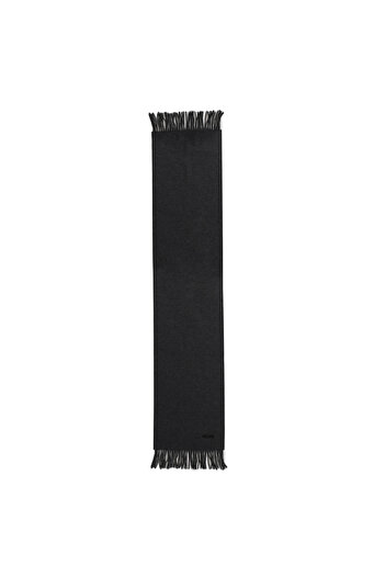 Love Moschino LOVE MOSCHINO UNISEX SCARF, BLACK, WITH LOGO, MERINOS WOOL, THIN, GIFT BOX INCLUDED
