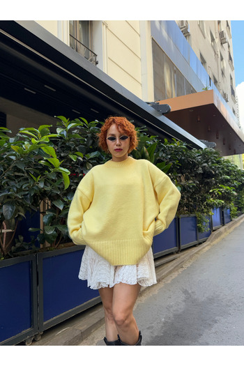 Bak'ap Premium Crew Neck Basic Oversize Knitwear Sweater