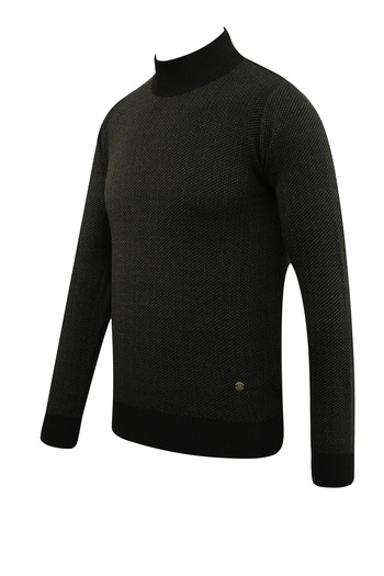 Çizgi Triko Men's Half Fisherman Sweater Patterned Steel Knitting Classic Mold