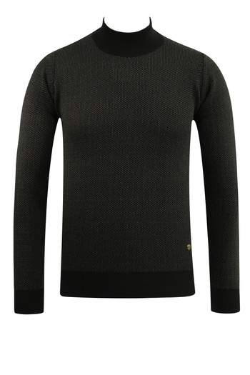 Çizgi Triko Men's Half Fisherman Sweater Patterned Steel Knitting Classic Mold