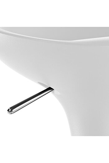 AWF AL WADI FURNITURE Sivy Single Gloss Adjustable Height Round Swivel Scoop Bar Chairs Bar stools High Back White