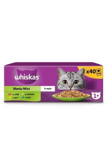 Whiskas Wet Food for Cats, Mixed Selections (in Aspic), 40 x 85 g