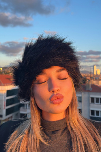 Mavelle Women's Artificial Kalpak |   Russian Style Hat |   Winter Trend Furry Ushanka