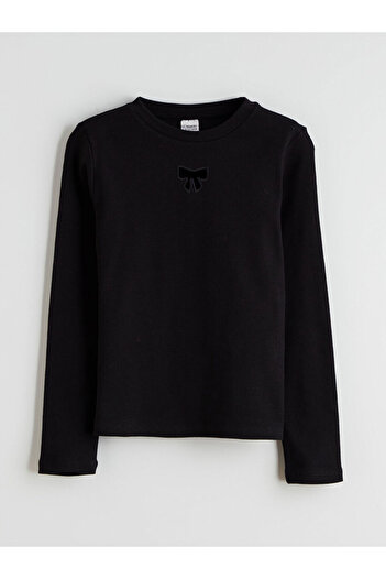 LC Waikiki Crew Neck Bow Detailed Girl's T-Shirt