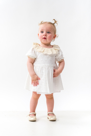 YUSALİ Baby Collar with Lace Lining and Flower Elsi̇se