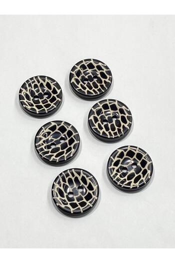 karantuhafiye Coat Cardigan Button / Mesh Model Large Size / Set of 6 / 3.5 cm / Black
