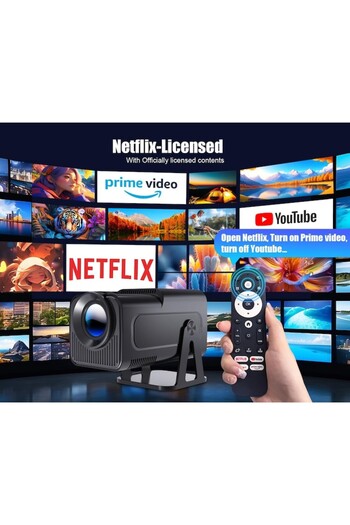 Magcubic Smart HY320NTV Projector, Official Netflix License, 1080P Native, 12000 Lumens, 320ANSI, Co