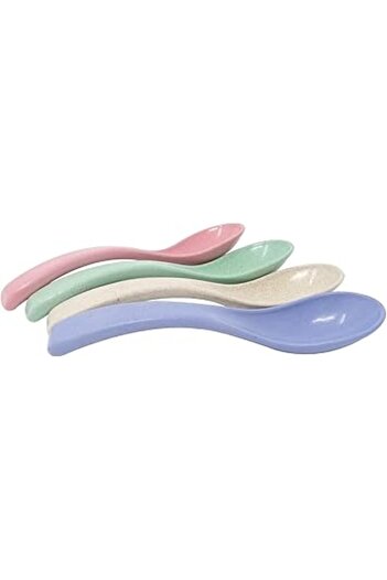 Generic Cuisine Art Set of 4 Wheat Straw Spoons, Reusable for Soup and Cereal, Unbreakable Dinner Spoon, Por