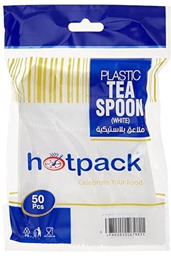 Generic Hotpack Disposable Plastic Tea Spoon , White- 50Pcs