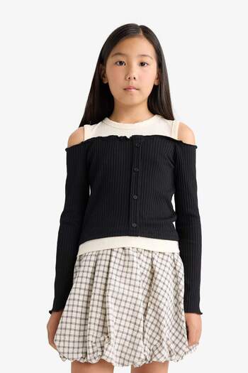 DeFacto Girl's Woven Checkered Balloon Skirt G1606A825Au