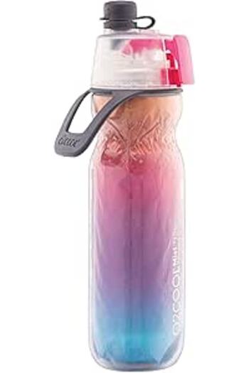 Generic O2COOL Mist N' Sip Insulated Water Bottle - 20 oz, Raspberry Ombre Color | 2-in-1 Function, Double-W