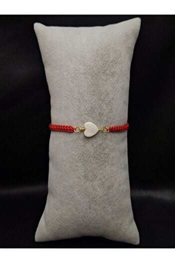Han Ticarethane Heart Model Natural Stone Macrame Bracelet
