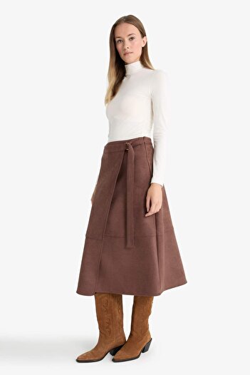 DeFacto Wrap Suede Midi Skirt G1109Ax25Au