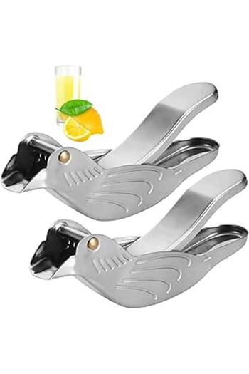 Generic Azonee 2 Pcs Lemon Squeezers, Stainless Steel Fruit Squeezer Portable Manual Juicer Hand Press Lime