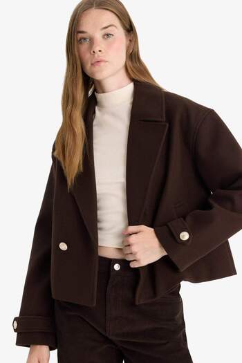 DeFacto Regular Fit Buttoned Cashmere Coat F1217Ax25Wn