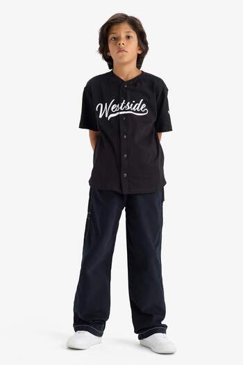 DeFacto Boy's Oversize Wide Fit Round Neck Short Sleeve T-Shirt G1822A825Au