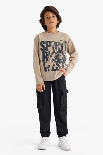 DeFacto Boys' Jogger Fit Cargo Parachute Pants G1831A825Au