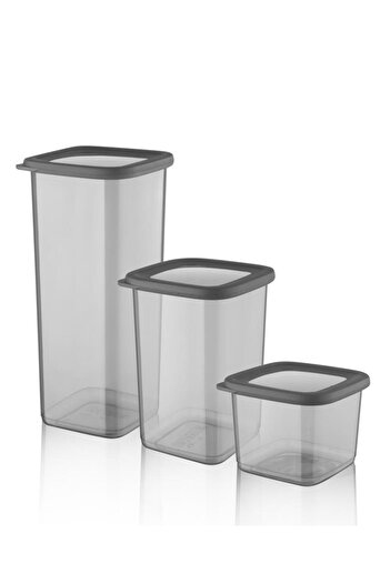 Omnipazar Sy-2735 Fresca Square Food Storage Container Silicone Lid Set of 3