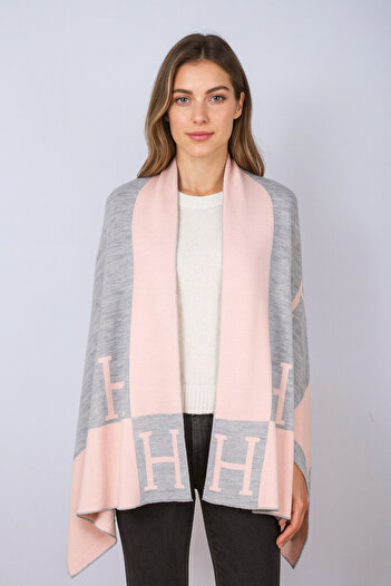Sebir Moda H Patterned Double Sided Knitwear Shawl
