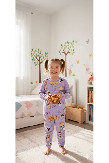 Yalçınoğlu Kids Σετ πιτζάμες για κορίτσια I Μακρυμάνικα άνετα ρούχα για το σπίτι I Βαμβακερό - Μαλακό σετ για κορίτσια