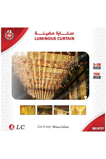 DLC Curtain Lights, 3x3m LED Curtain Light Hanging with 240 LED Lights