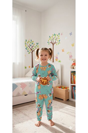 Yalçınoğlu Kids Σετ πιτζάμες για κορίτσια I Μακρυμάνικα άνετα ρούχα για το σπίτι I Βαμβακερό - Μαλακό σετ για κορίτσια