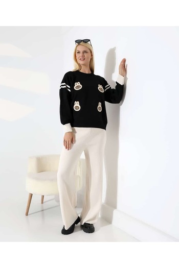 REDMİNA fashion Cute Patterned Oversize Knitwear Set
