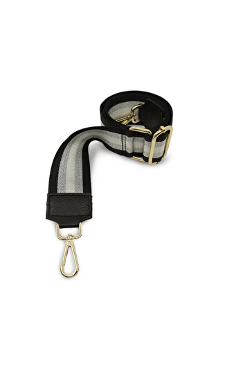 BESSO Curea de schimb cu piele pentru genta model negru, argintiu, crem