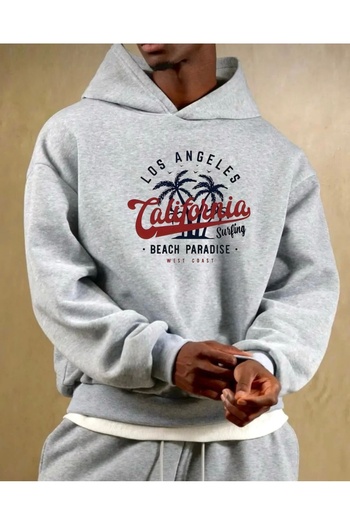 FUFLUNS Printed Oversize Unisex Men's Hooded Sweatshirt
