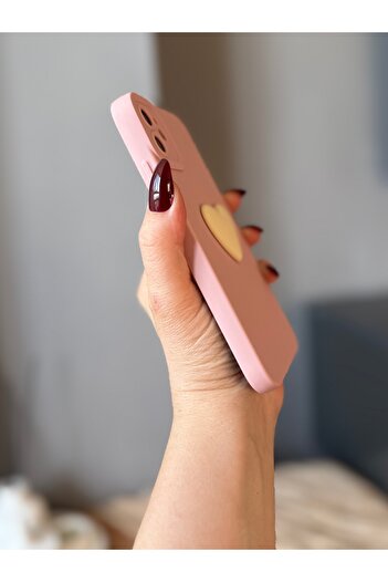 MİRAZ TASARIM iPhone 11 3D Heart Decorated Powder Pink Case