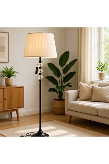 Living Tall Floor Lamp with White Shade – Balanced Light for a Cozy Home Atmosphere , 160 cm