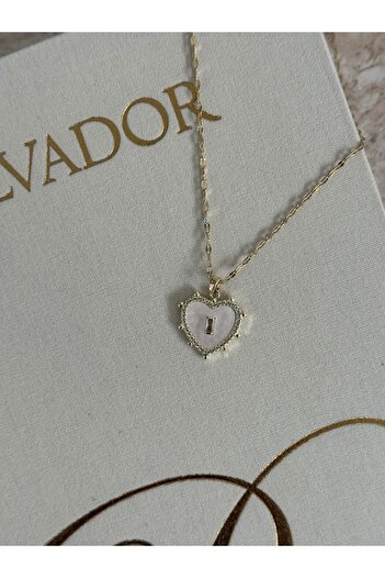 LUXSTONE White Heart Gold Necklace