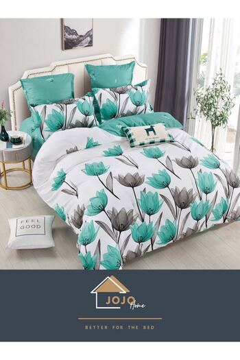 JOJO HOME Bed linen, fine cotton, double bed, 230x240, with pattern