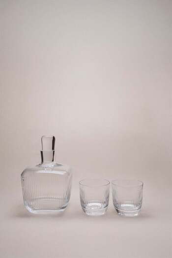 Barine Gentleman Crystal Glass 2-Piece Whiskey Glass and Decanter Set
