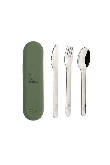 Citron 3 Pieces Stainless Steel Cutlery Set Silverware Fork, Spoon And Knife, Reusable Travel Utensi