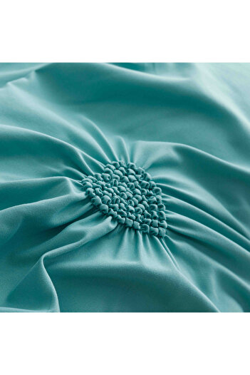 JOJO HOME Bed Linen, 6 Pieces, Embroidered Hearts, Finet Premium, Turquoise