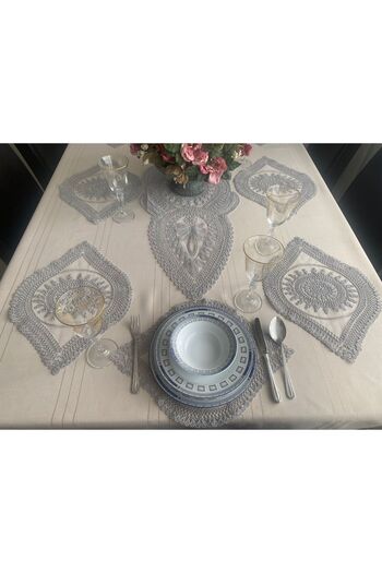 Lavanderi 5-Piece Supla&Runner Set Dining&Coffee Table 4 Suplas 1 Runner