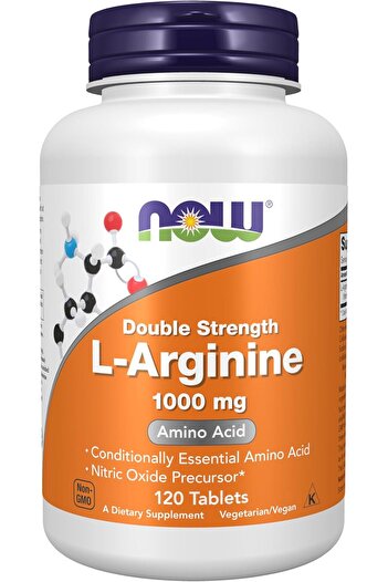 Now Supplements, L-Arginine 1,000 mg, Nitric Oxide Precursor, Amino Acid, 120 Tablets