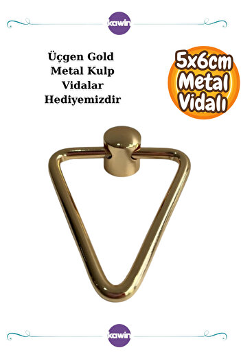 Kawin Triangle Metal Pendulum Gold Yellow Cabinet Drawer Furniture Handle, Üçken Gold Furniture Handle