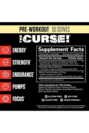 JNX Sports Cobra Labs The Curse - 50 Servings Pina Colada