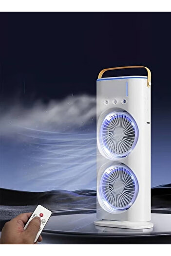 Cady One Rechargeable Portable Air Cooler and Mist Fan with LED Light, Multiple Speeds and Remote Control