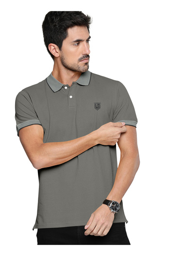 LAUREN SMITH Men’s Cotton Rich Polo T-shirt in Solid Colour
