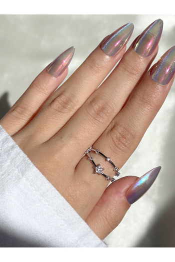 Eylülün Takısı Women's Silver Color Stone Star Ring