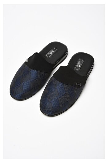 QKK Ανδρικές παντόφλες νυφικού σπιτιού Navy Blue Q3G3K0CK