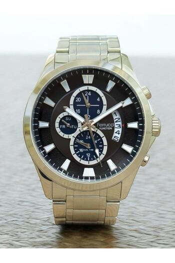 Ferrucci Function Men's Wristwatch – Steel Band – with Calendar & Multifunctional – with Bracelet Gift