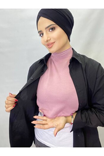 ALDAİR Plain Turtleneck Throated Combed Cotton Hijab Neck Collar -Bol 21474756