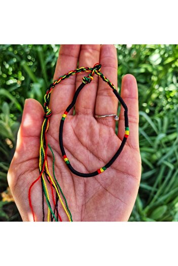 Wild Bracelets Adjustable textile bracelet, RASTA, for hand and foot, handmade