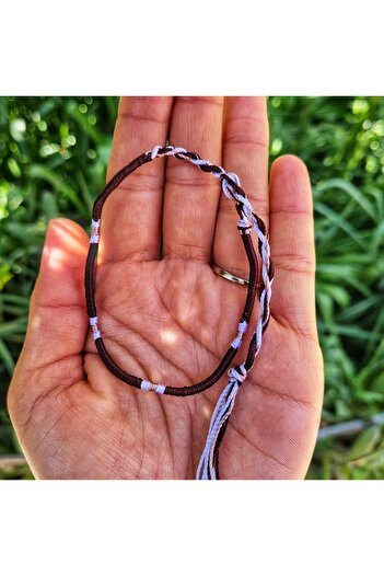 Wild Bracelets Adjustable textile bracelet, EARTH, for hand and foot made of silk, brown color