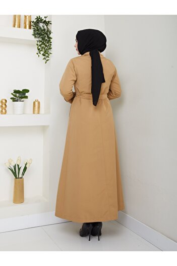 Vibeys Collection Women's Lined Full-Length Trench Coat Overcoat